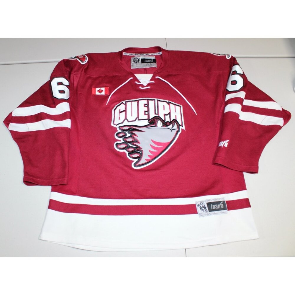 GMHA Guelph Minor Hockey Association  #6 Sewn Jersey Adult Large Red Inaria